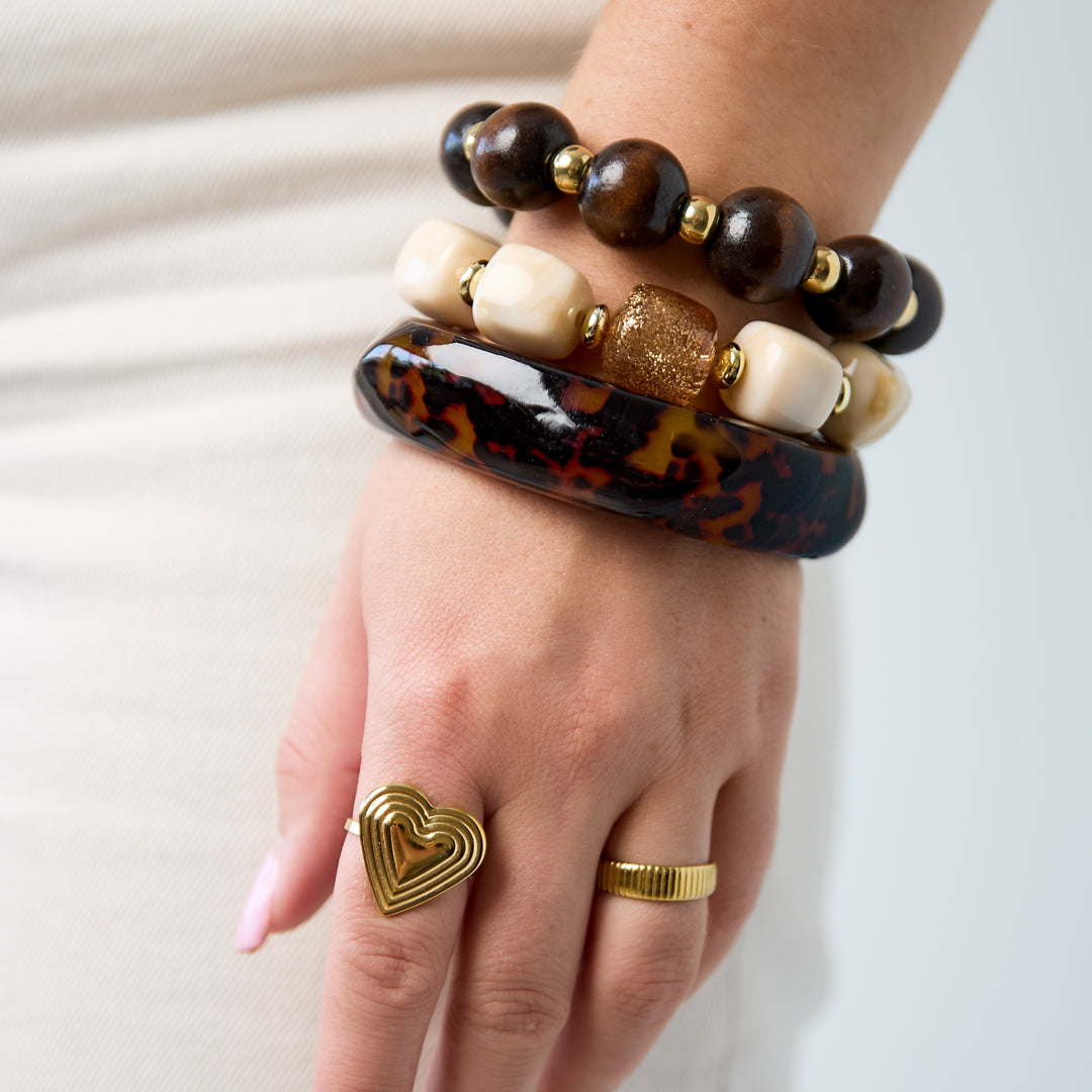 Bangle acryl met luipaard print