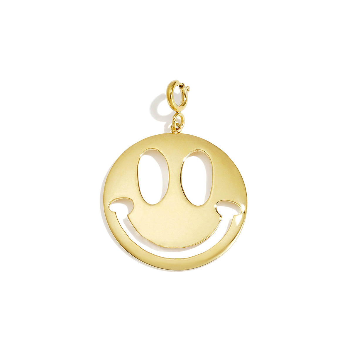 Gouden smiley bedel van stainless steel