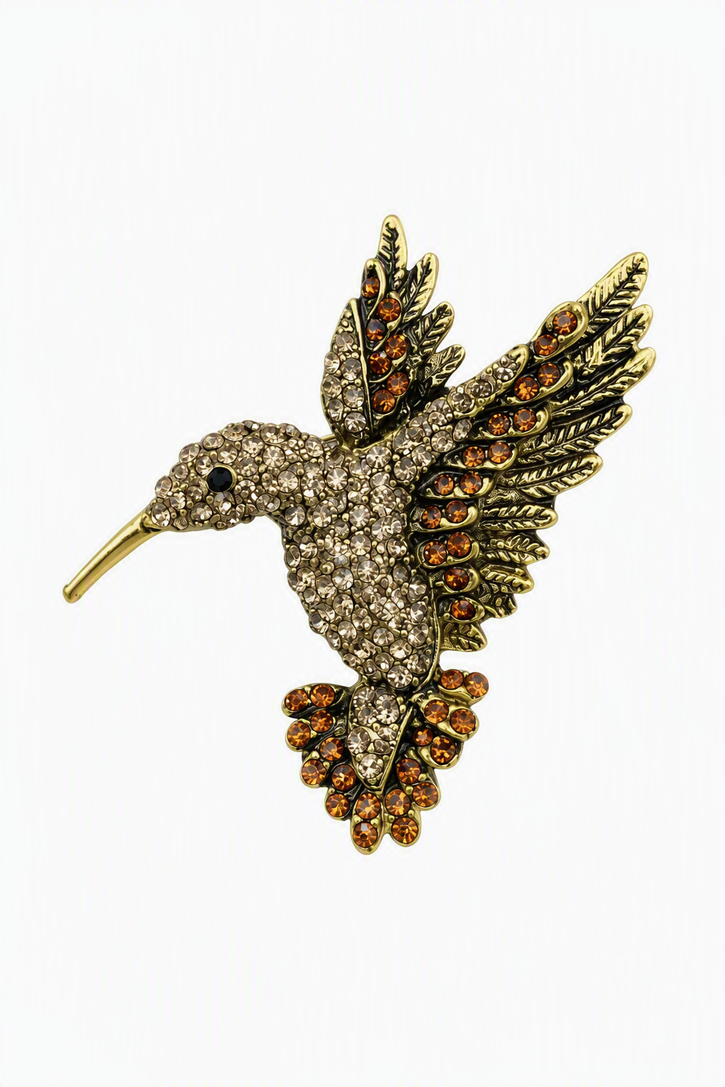 Goudkleurige broche met vogel