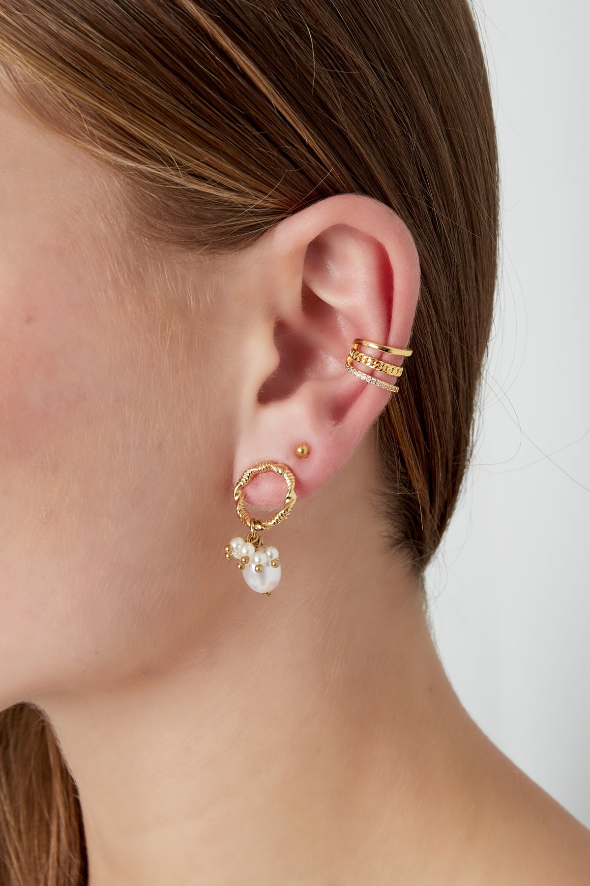 Ear cuff met drie lagen