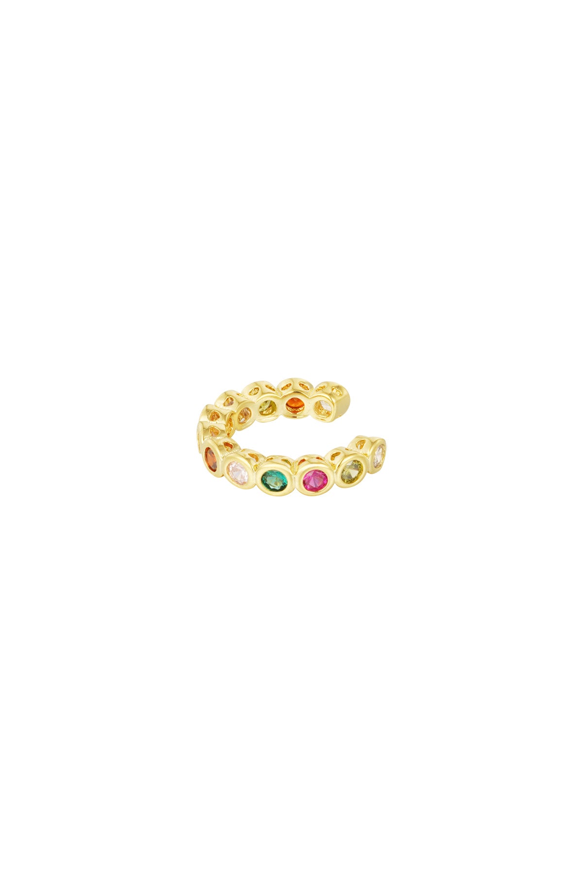 Ear cuff met gekleurde steentjes