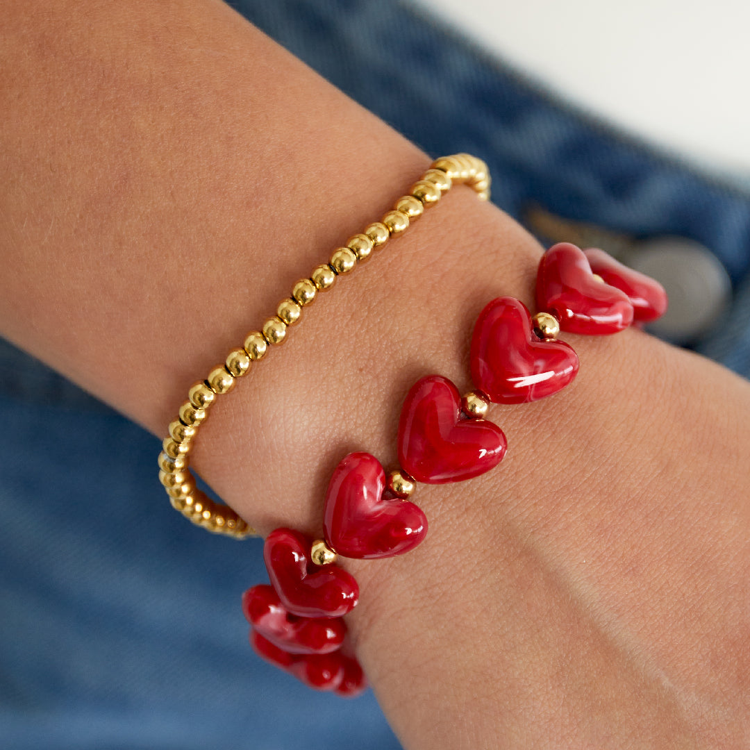 Hartjes kralen armband