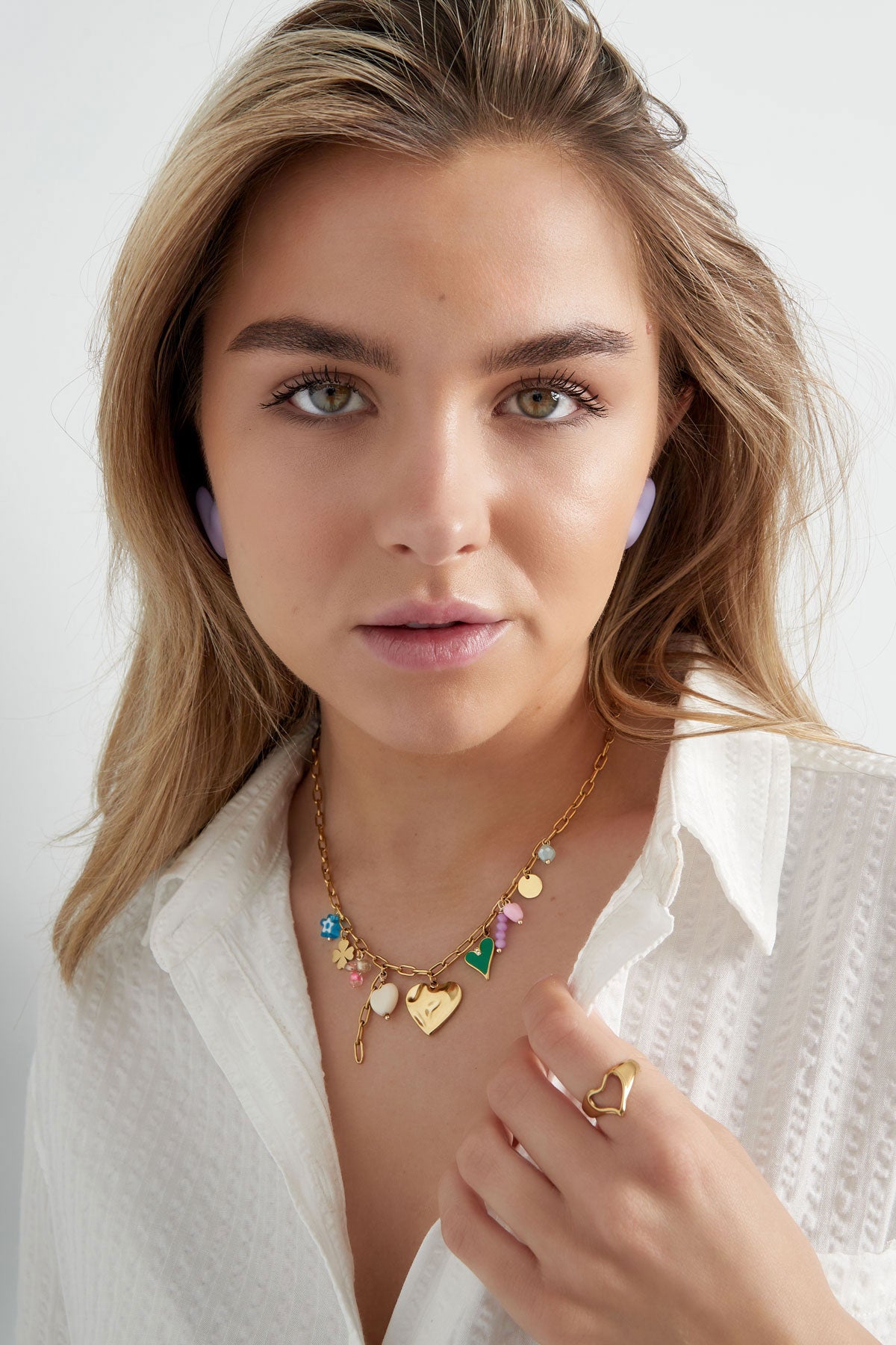 Ketting met bedels met hartje