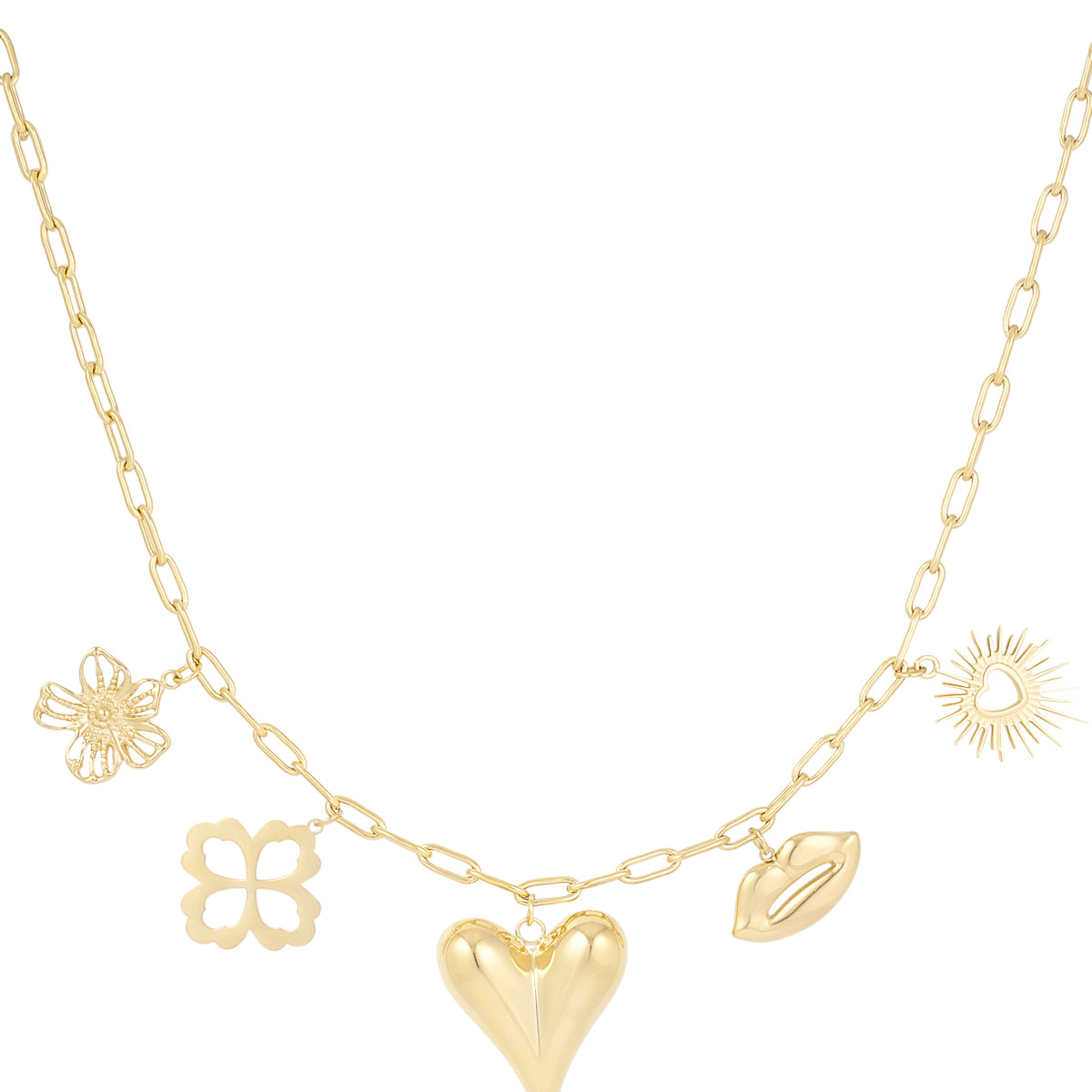 Ketting met bedels met hartje