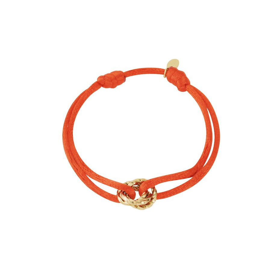 Koord armband ronde bedel