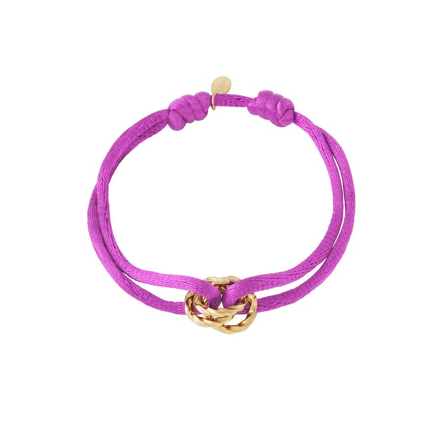 Koord armband ronde bedel