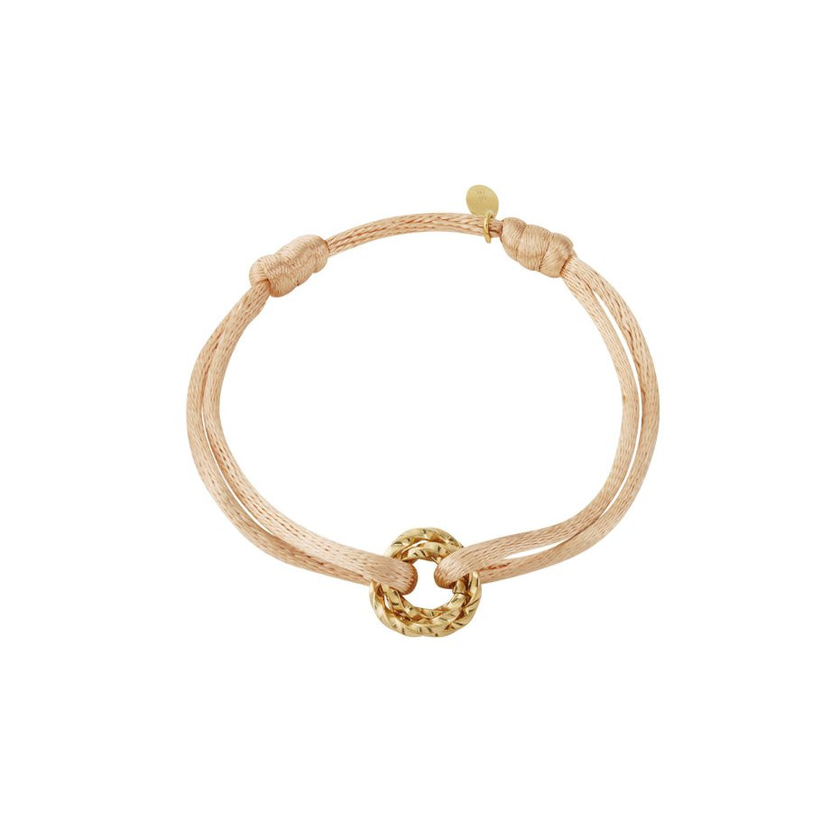 Koord armband ronde bedel