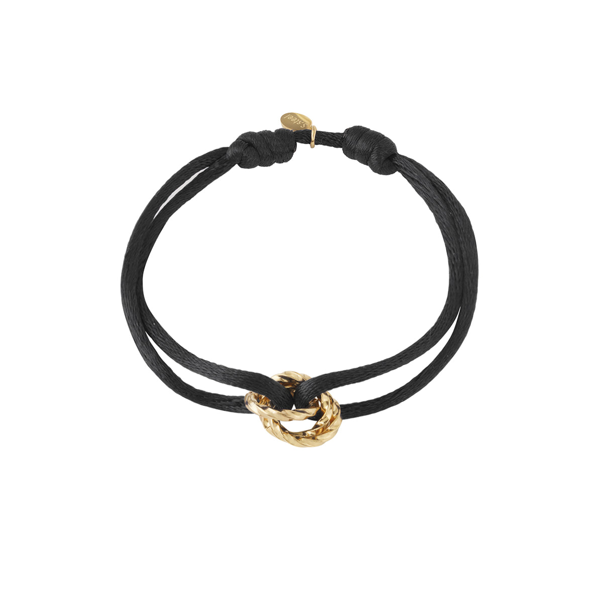 Koord armband ronde bedel