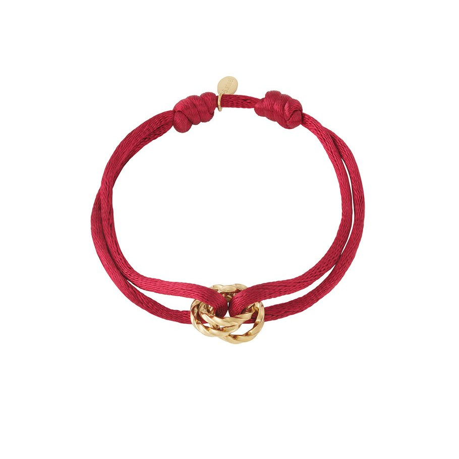 Koord armband ronde bedel
