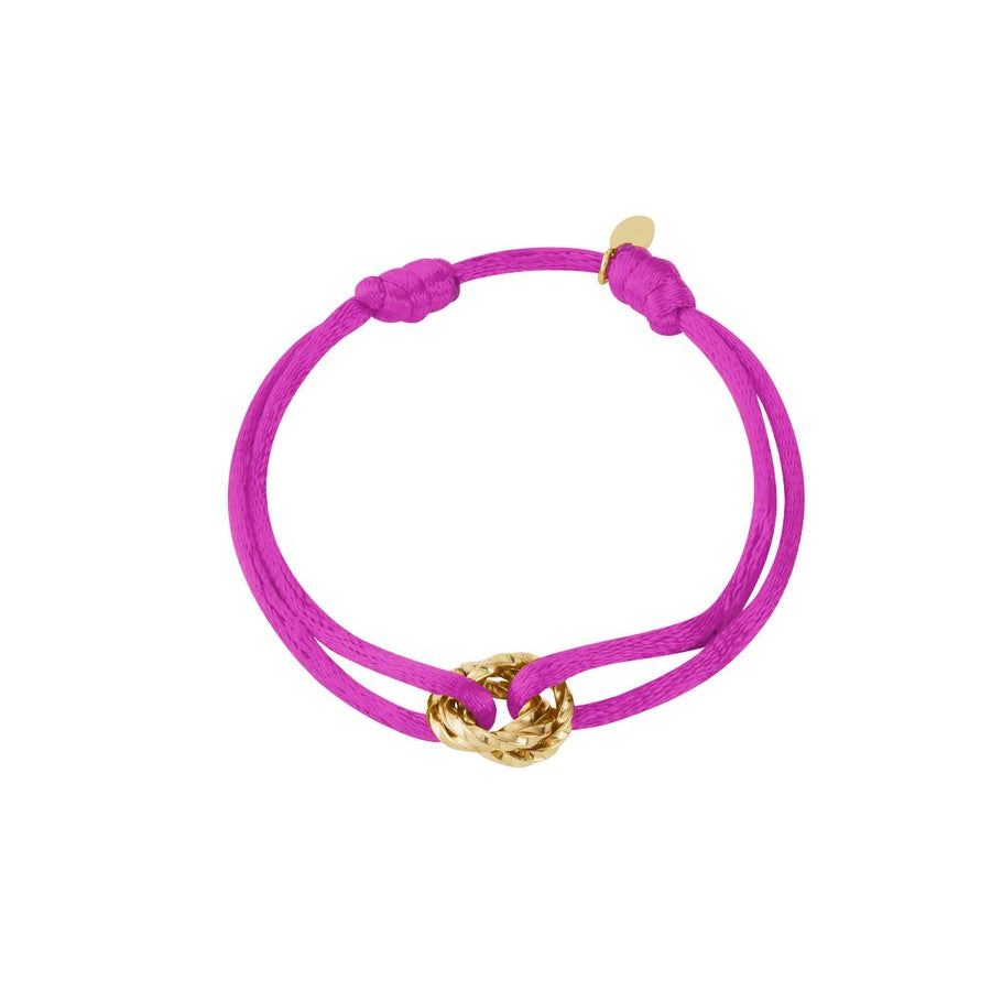 Koord armband ronde bedel