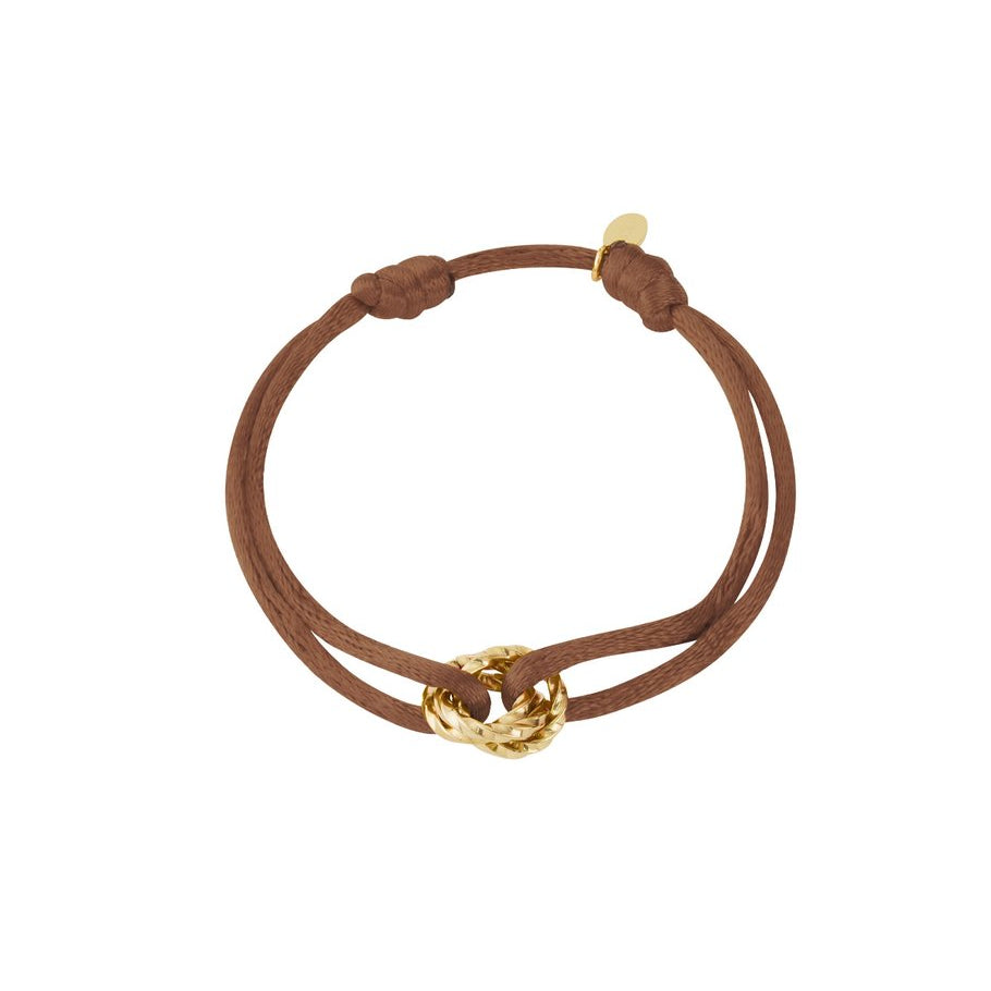 Koord armband ronde bedel