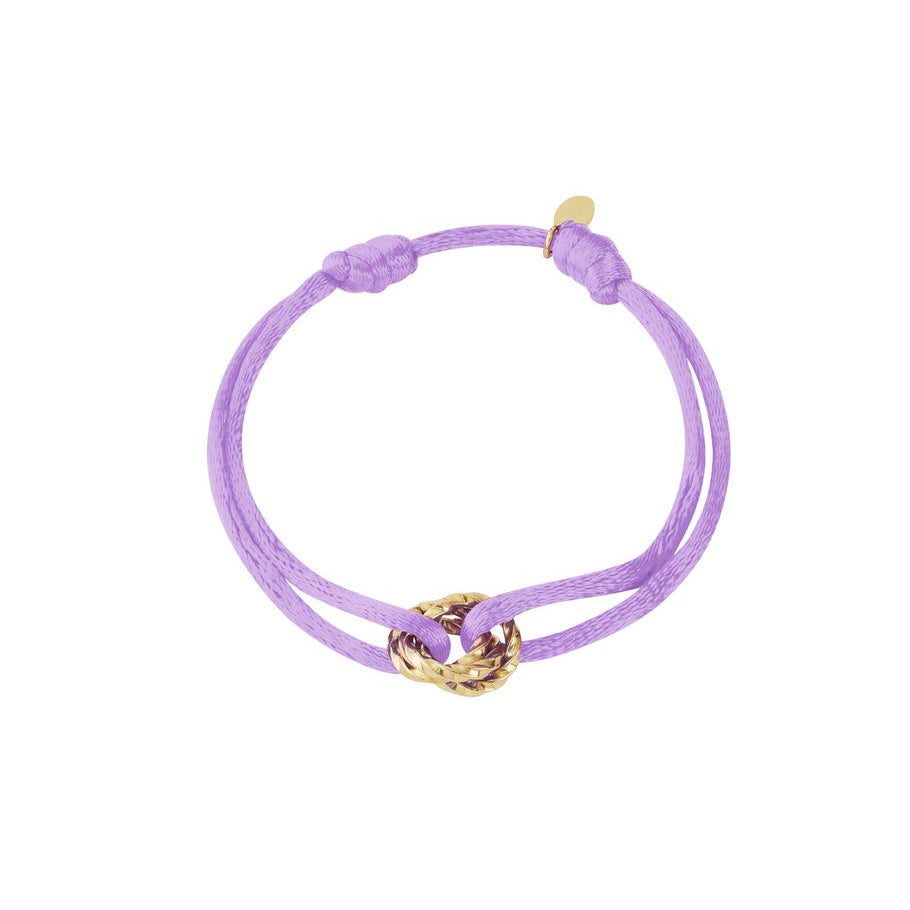 Koord armband ronde bedel