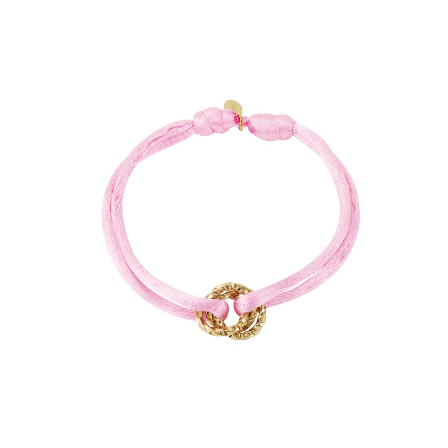 Koord armband ronde bedel
