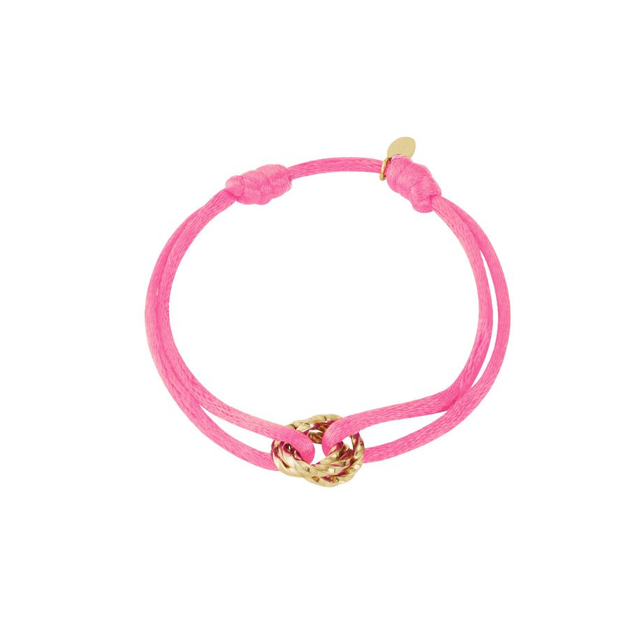 Koord armband ronde bedel