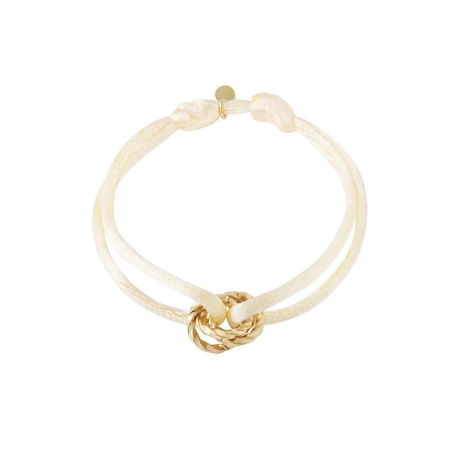 Koord armband ronde bedel