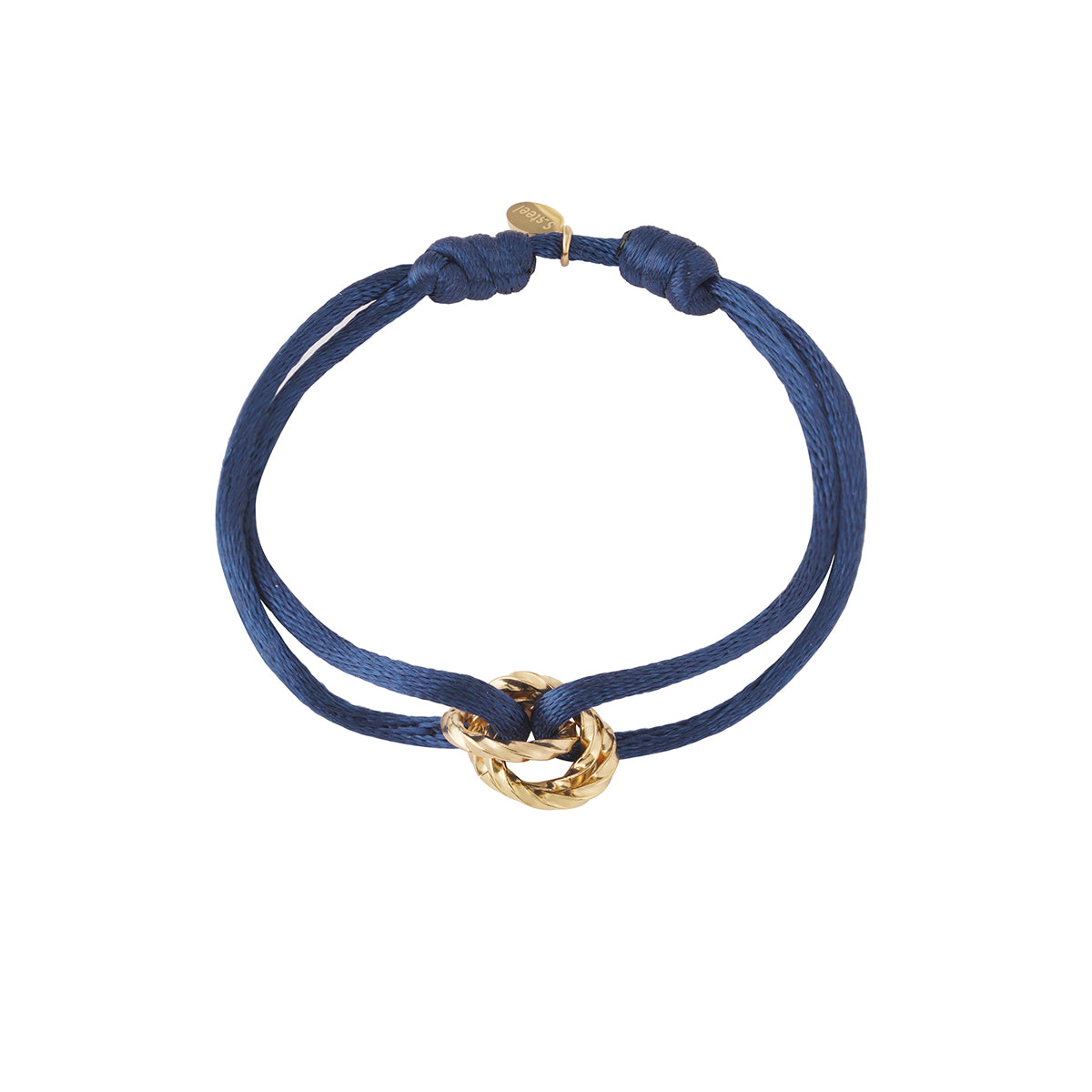 Koord armband ronde bedel
