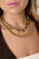 Koord ketting panterprint met bedels