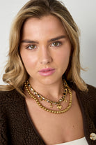 Koord ketting panterprint met bedels