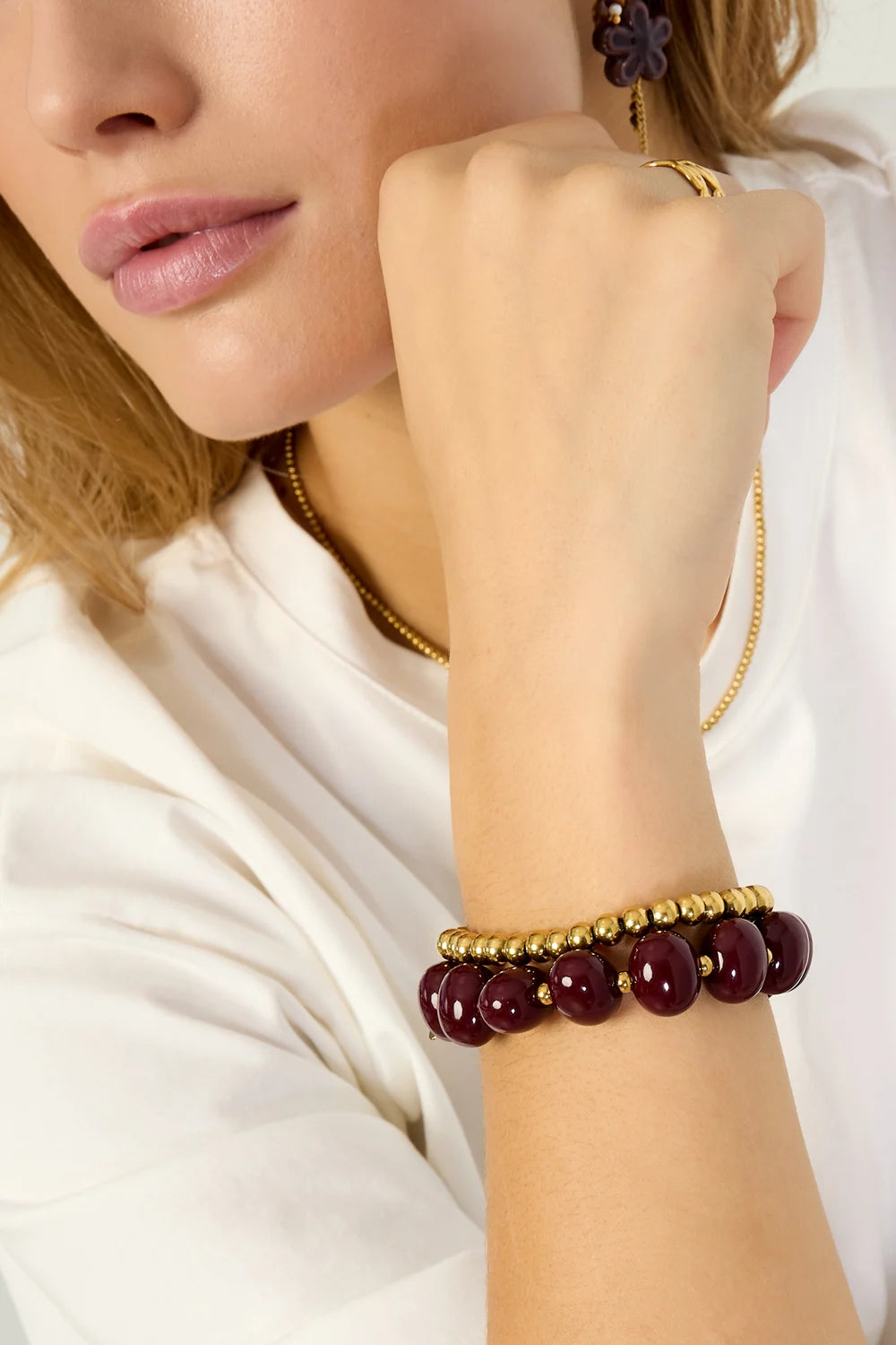 Kralen armband gouden kraaltjes