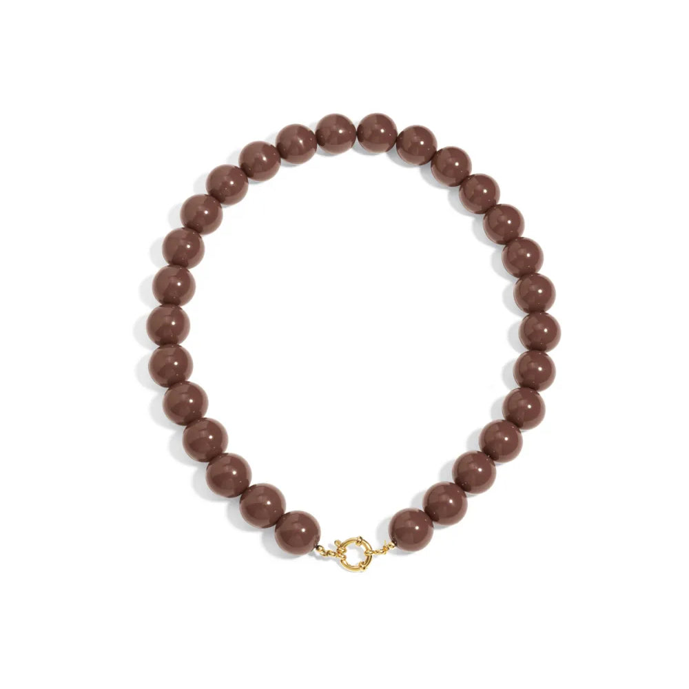 Kralenketting ronde kralen donkerbruin