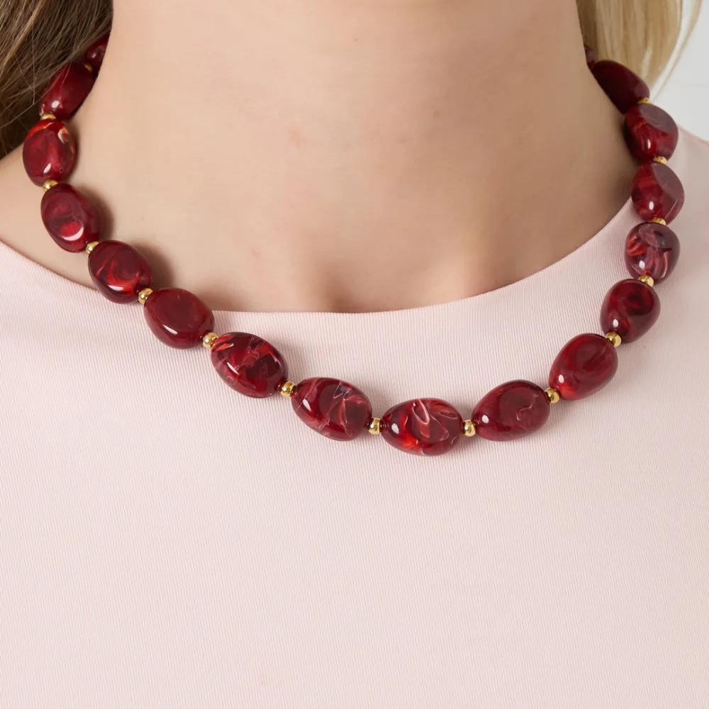 Bordeaux rode kralenketting