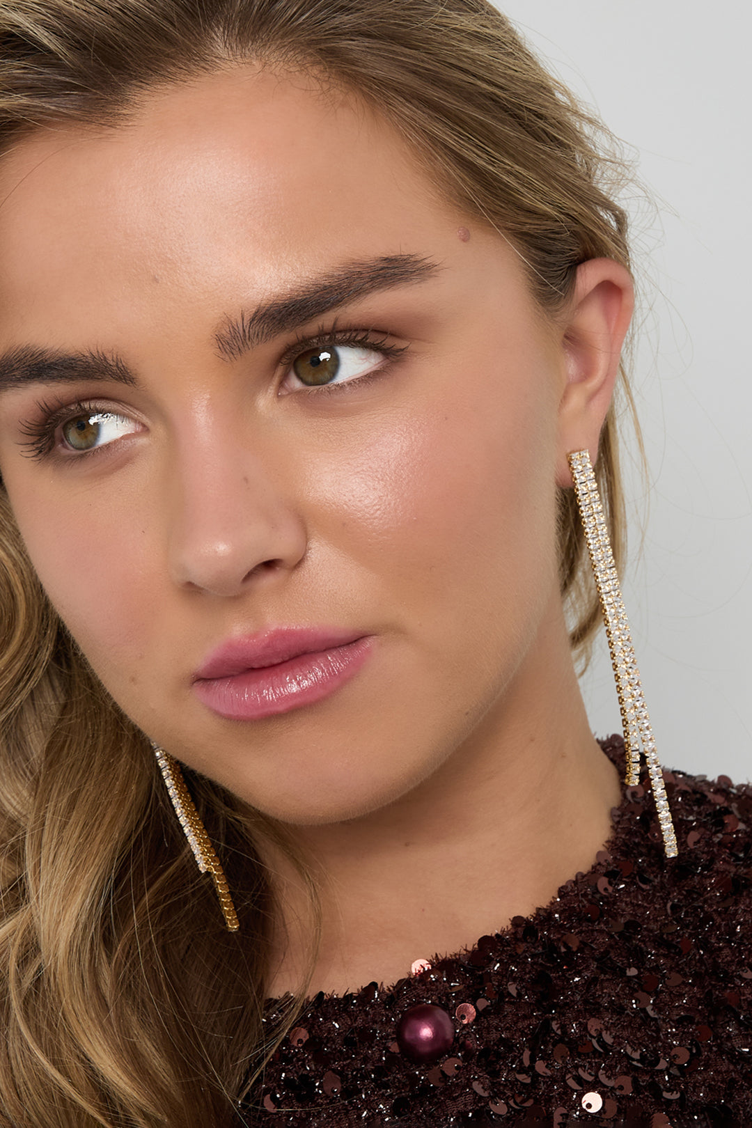 Lange oorbellen steentjes