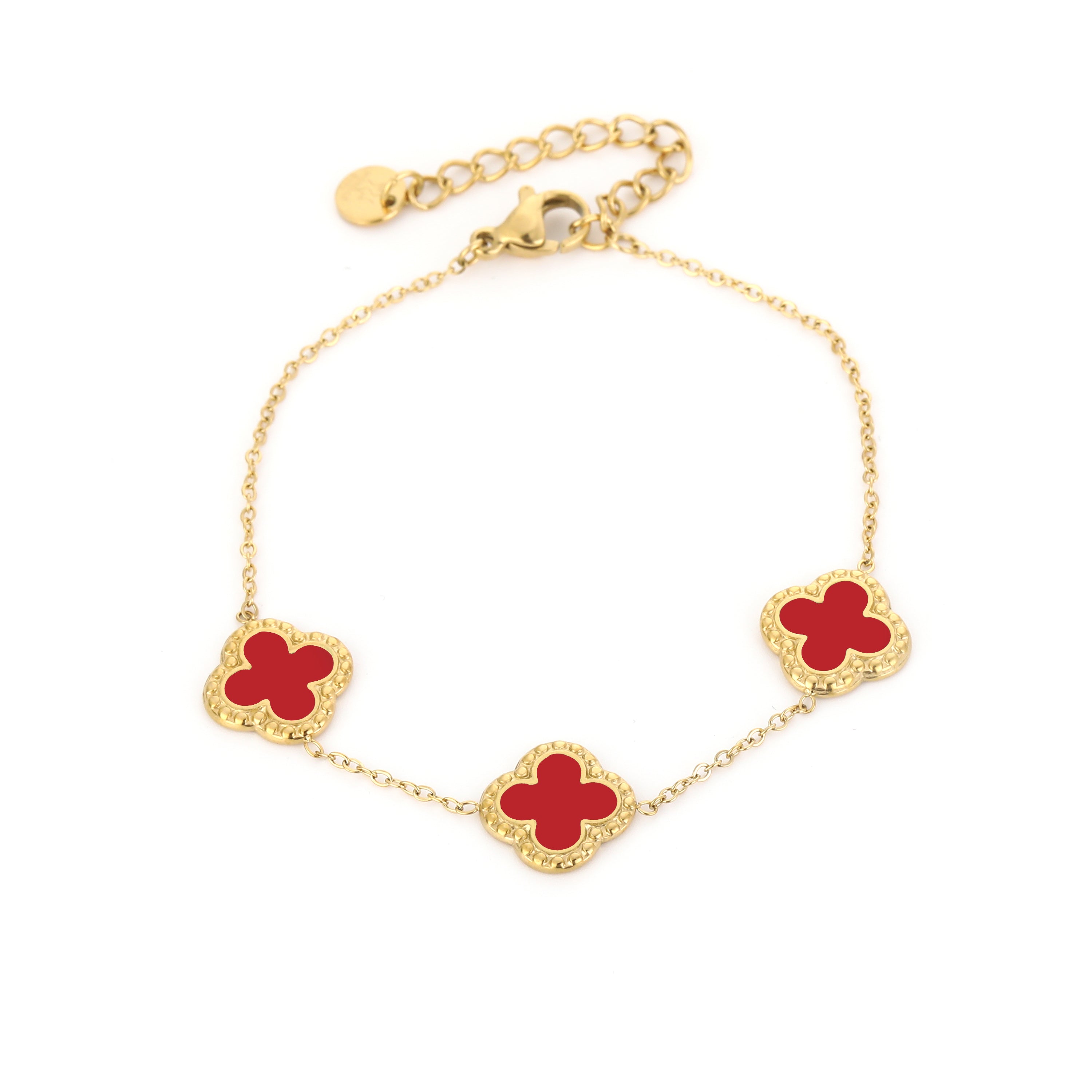 Minimalistische armband met klavertjes