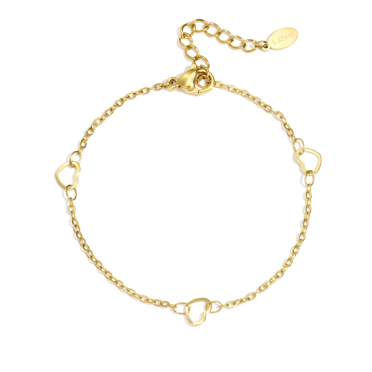 Minimalistische armband open hartjes