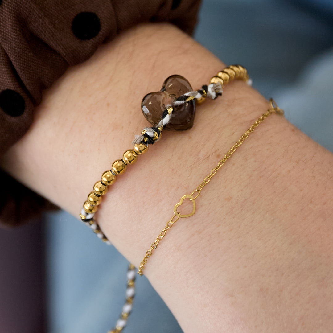 Minimalistische armband open hartjes