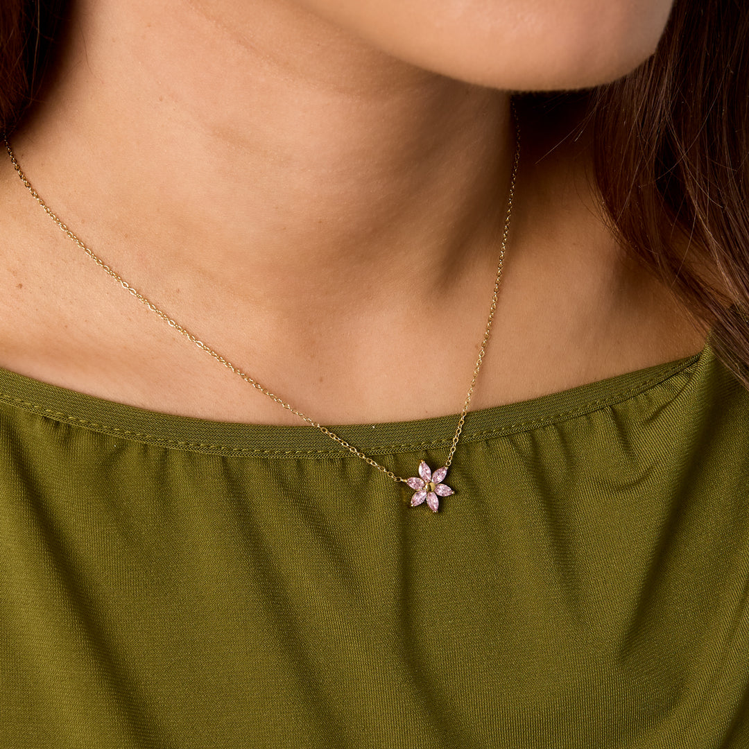 Minimalistische ketting bloem
