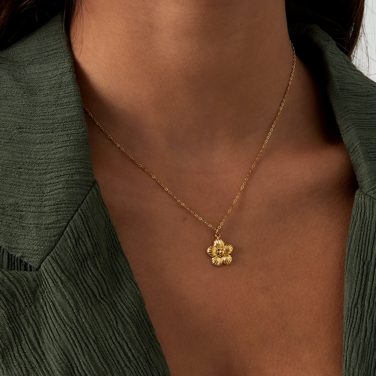 Minimalistische ketting bloem