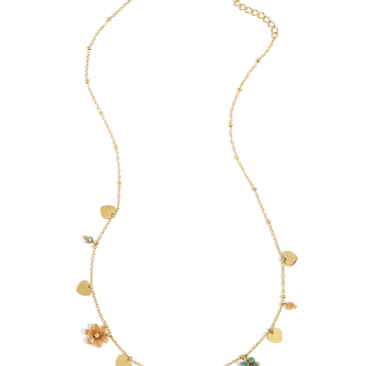 Minimalistische ketting hartjes en bloemetjes