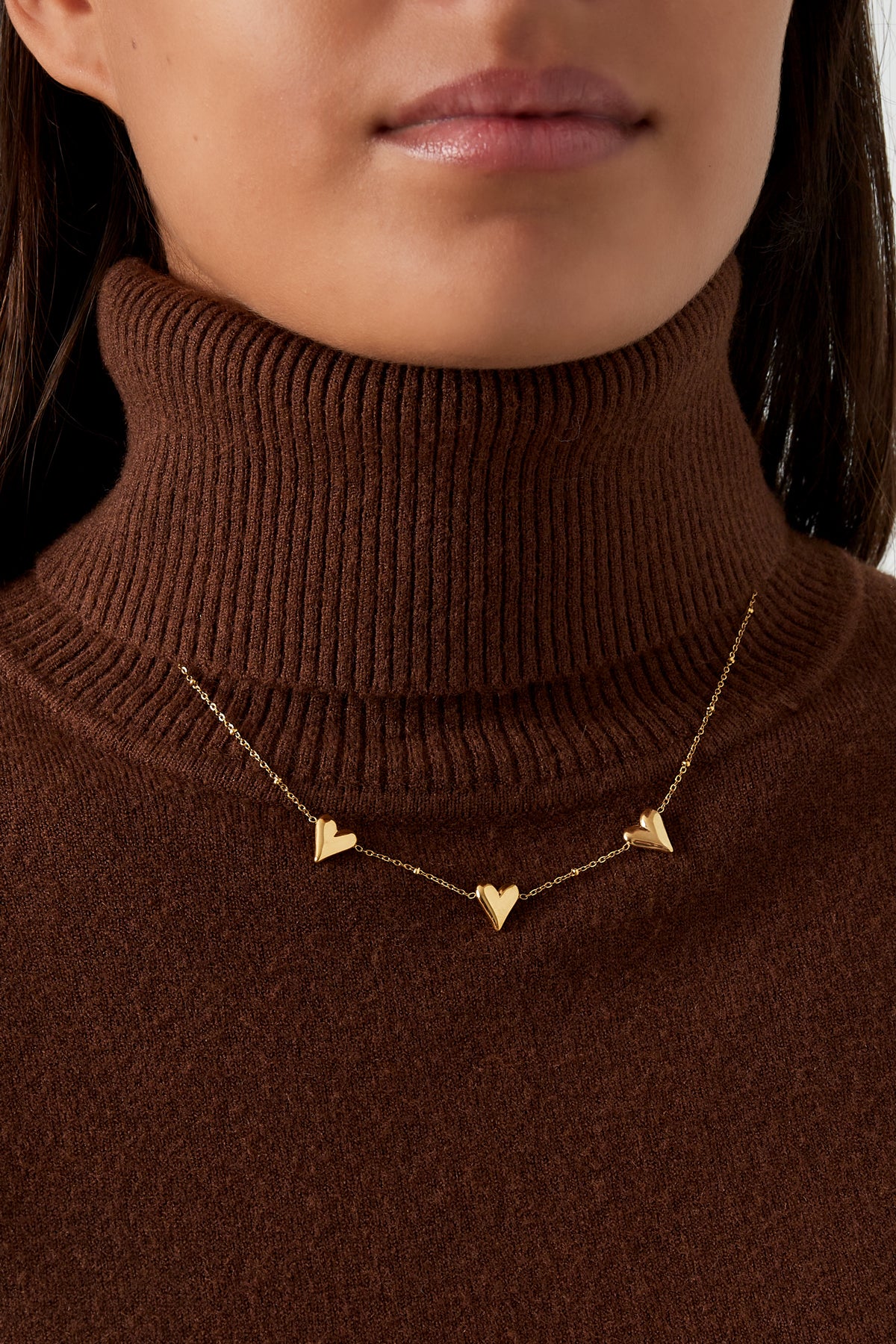 Minimalistische ketting met hartjes
