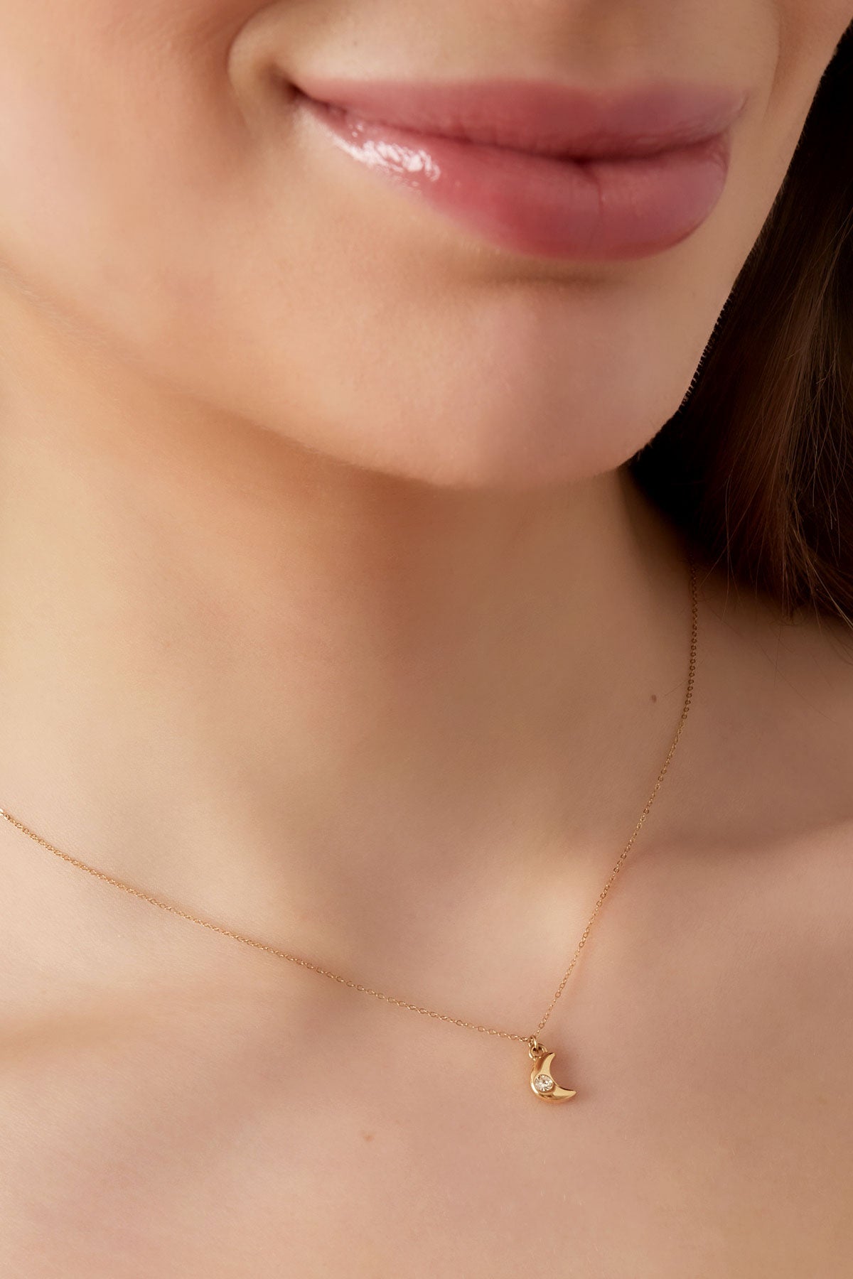 Minimalistische ketting met maan