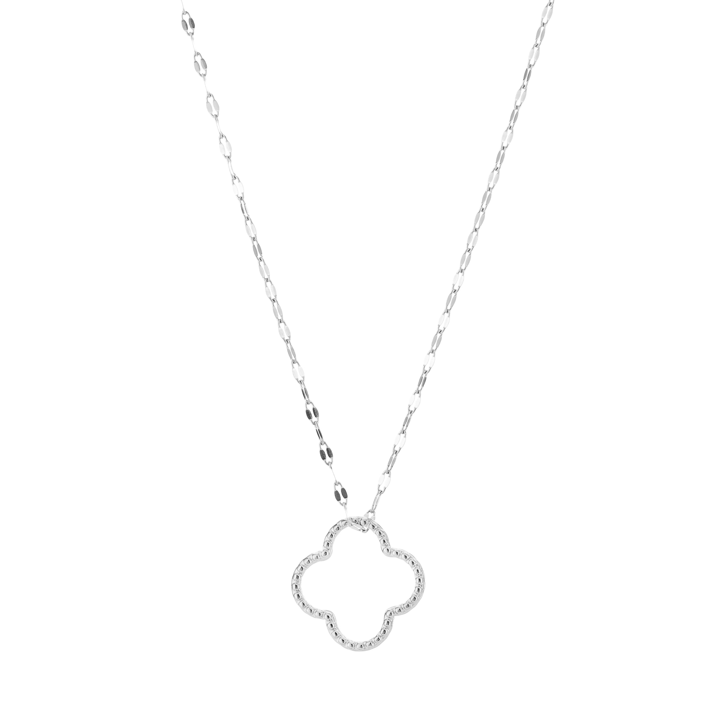 Minimalistische ketting met open klavertje