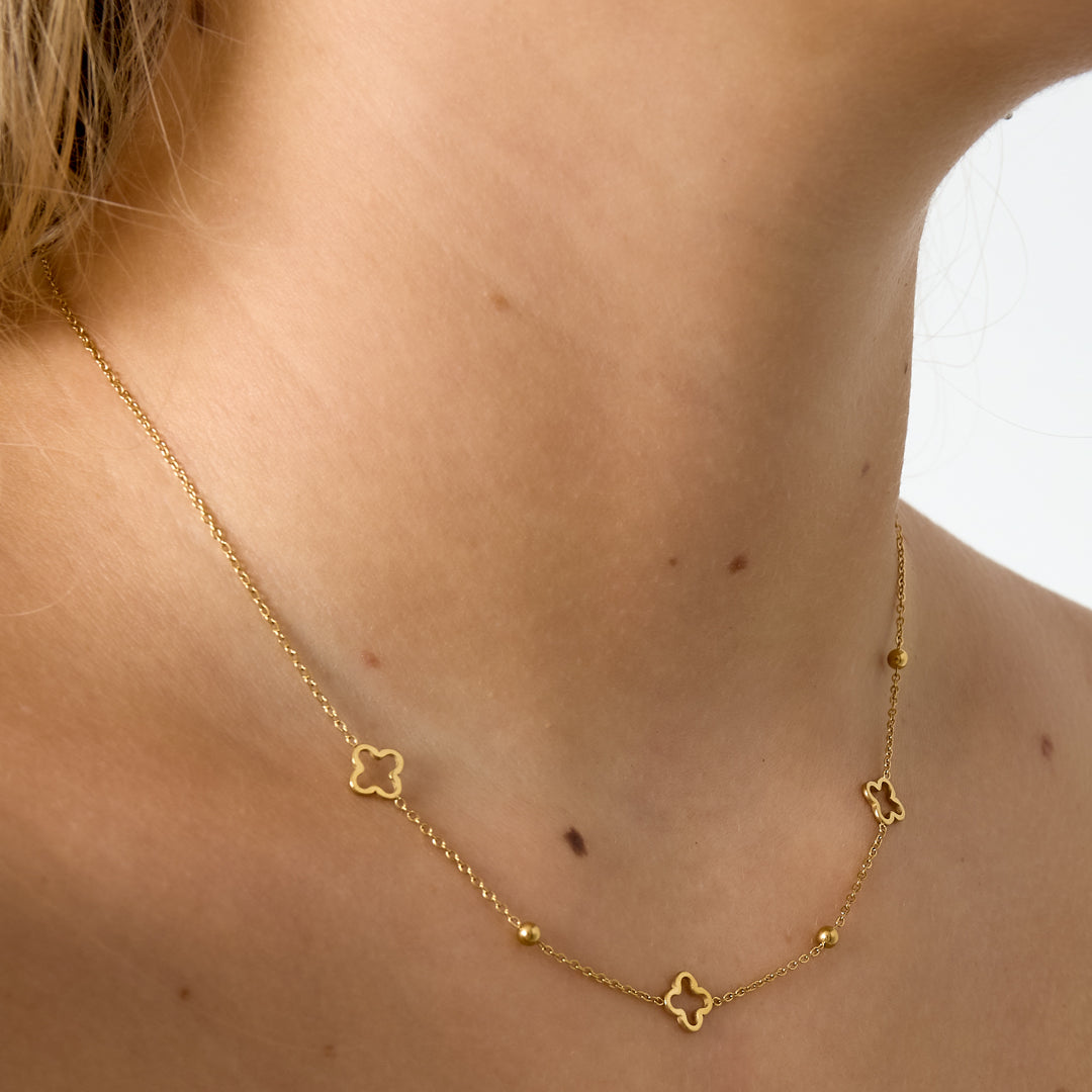Minimalistische ketting open klavers