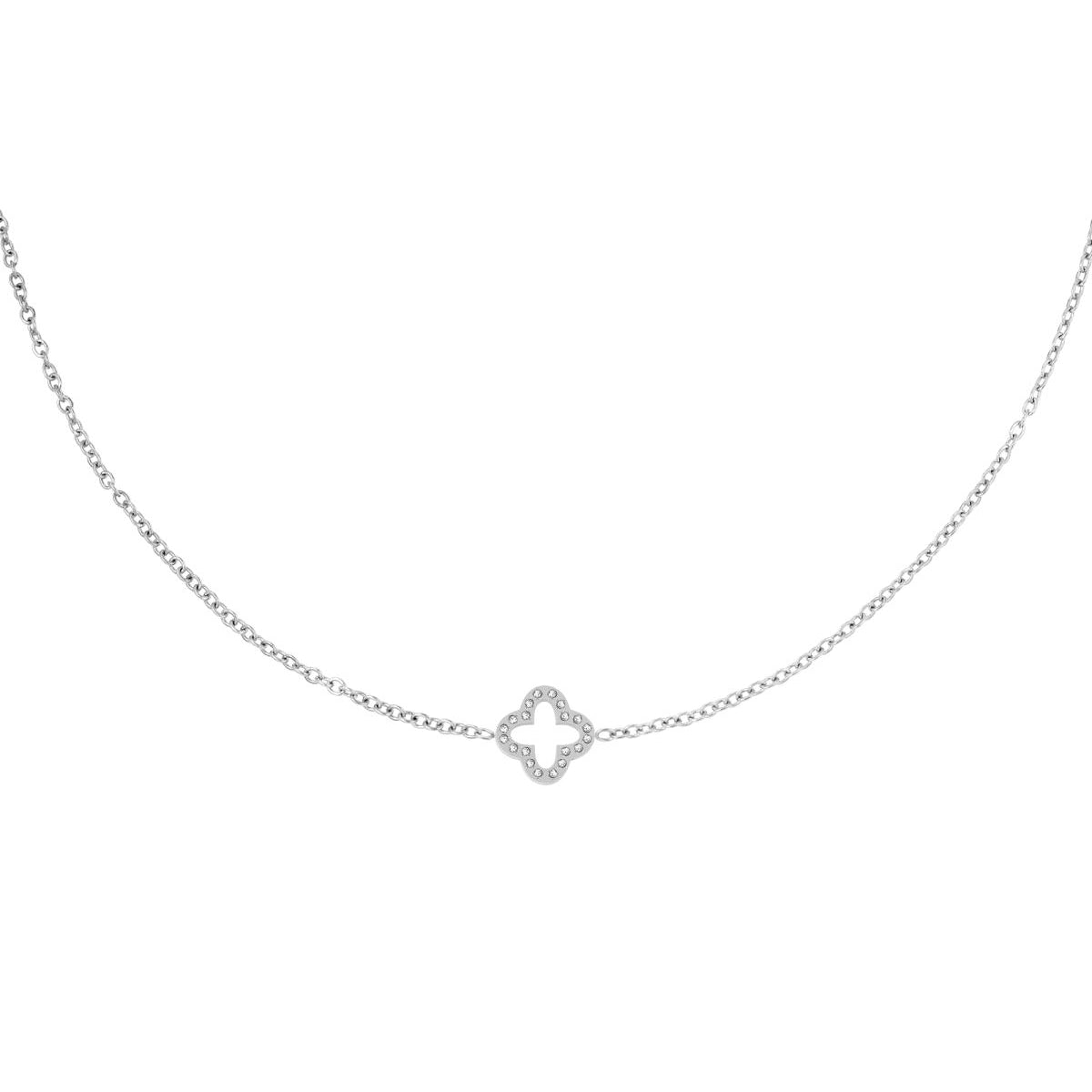Minimalistische ketting open klavertje