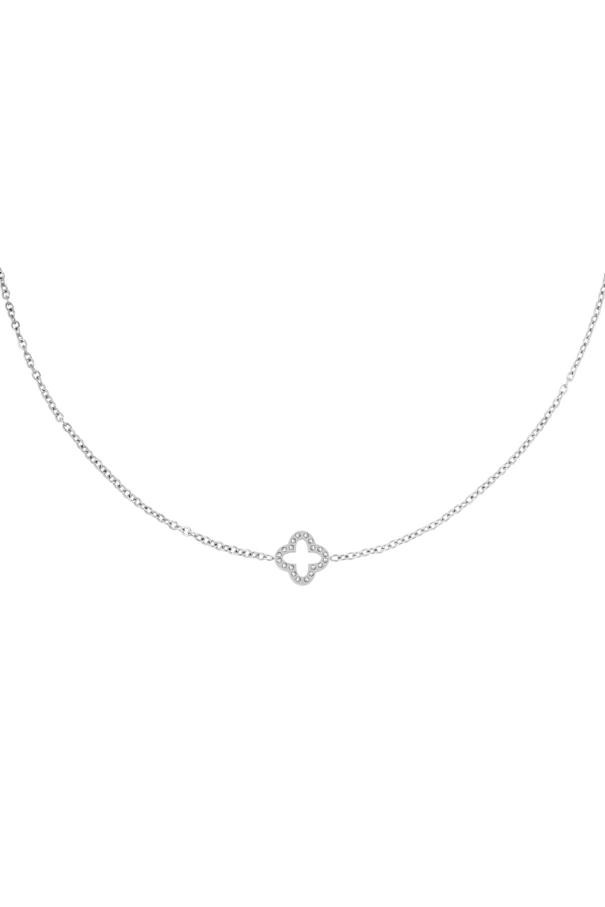 Minimalistische ketting open klavertje
