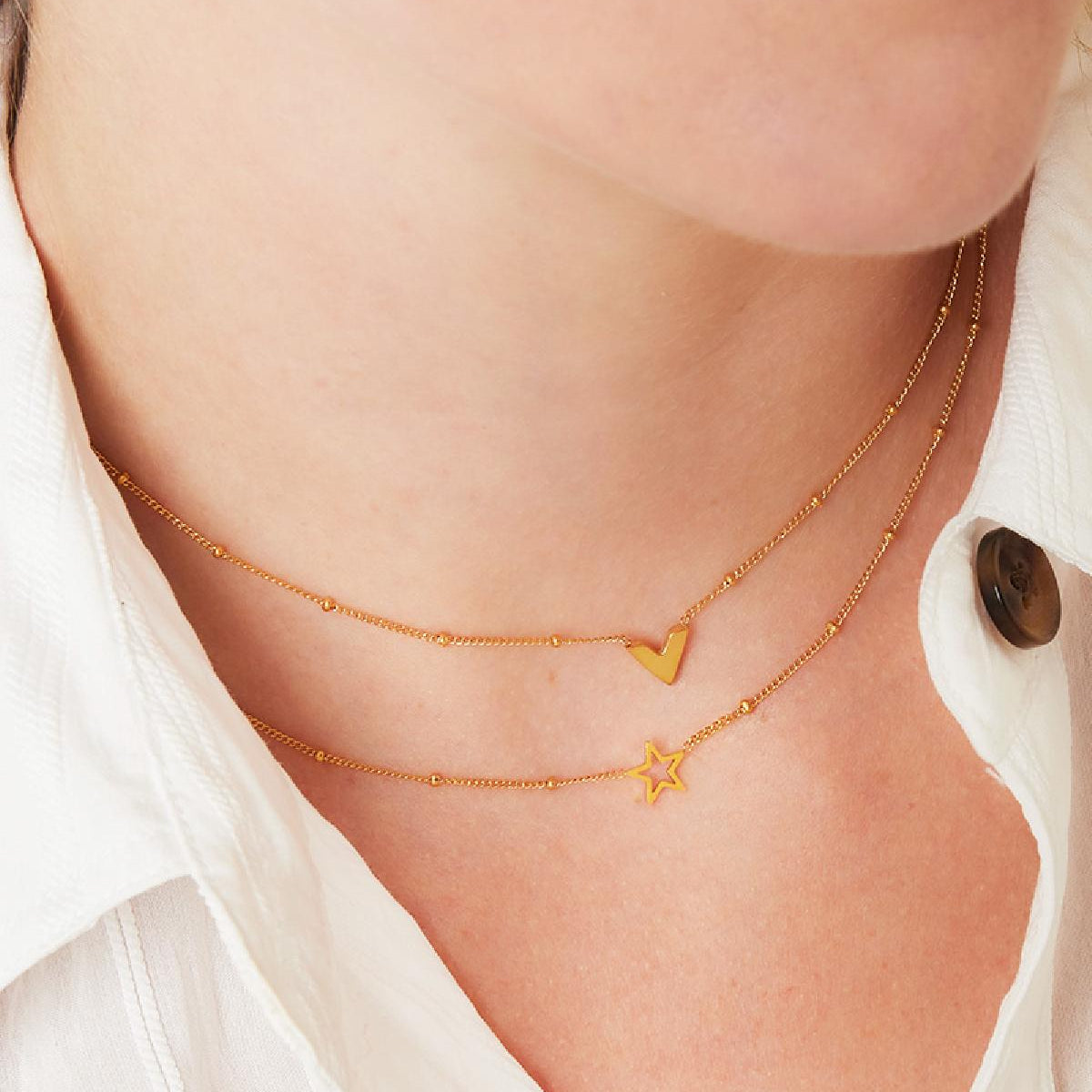 Minimalistische ketting open ster