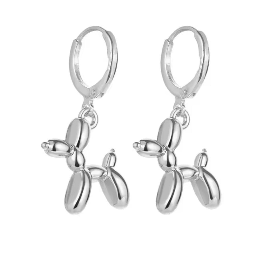 Minimalistische oorbellen ballon hond