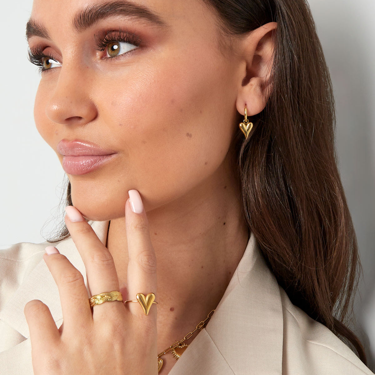 Minimalistische oorbellen hartje