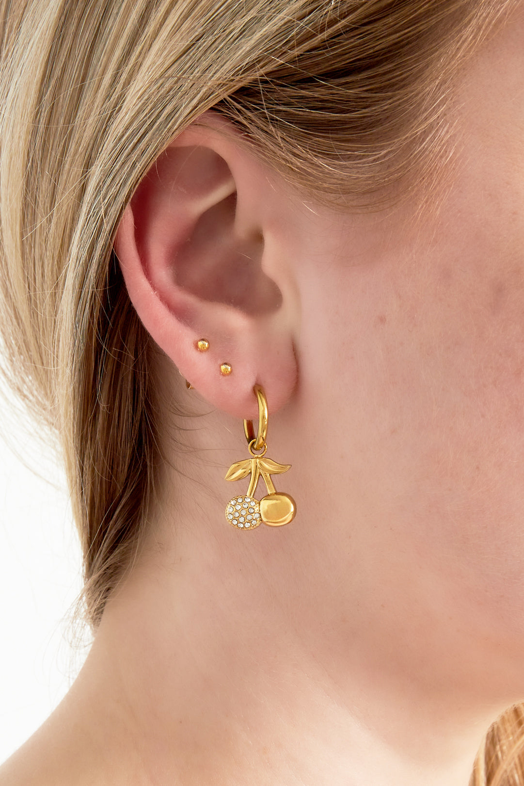 Minimalistische oorbellen kers