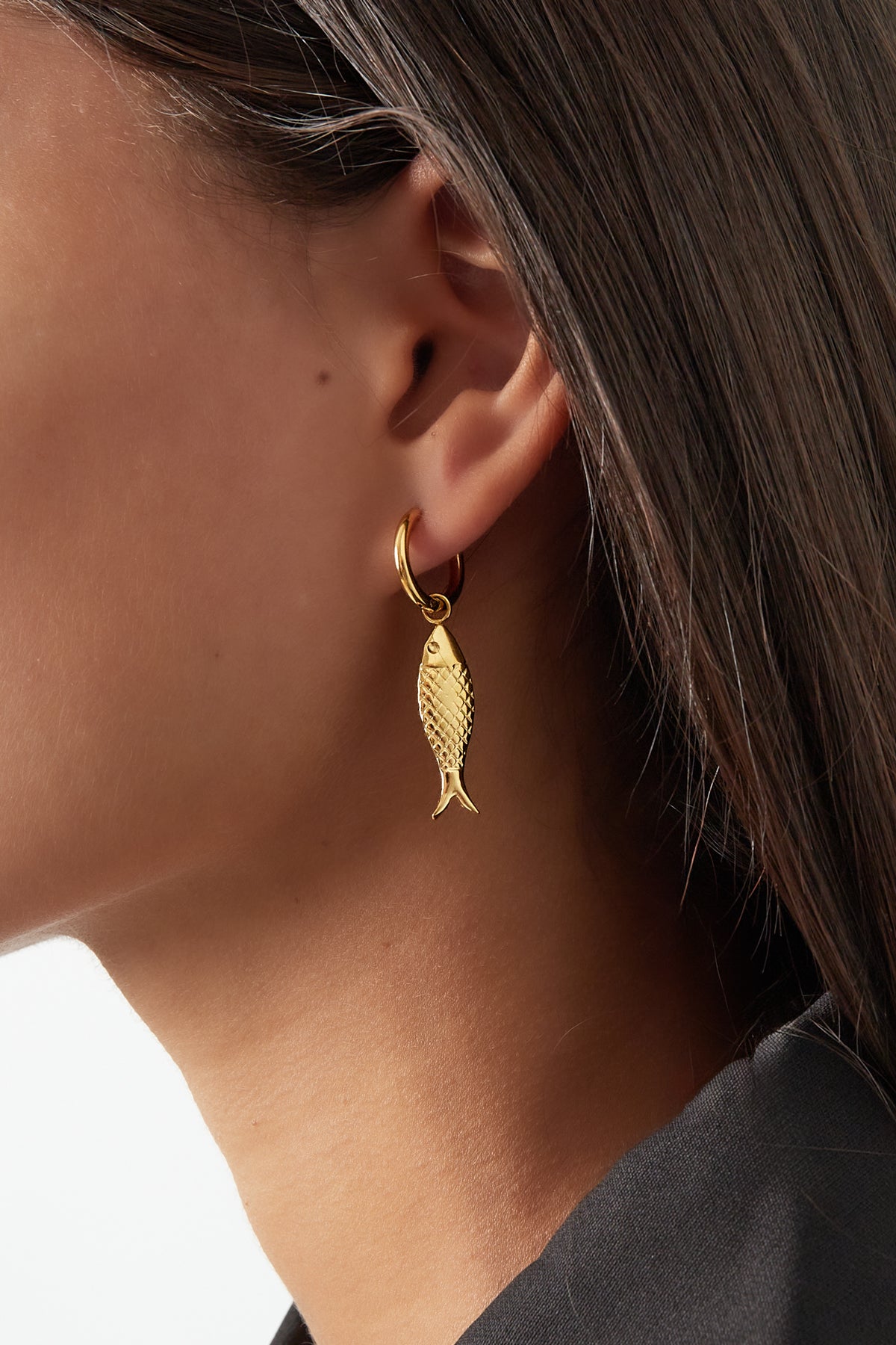 Minimalistische oorbellen vis