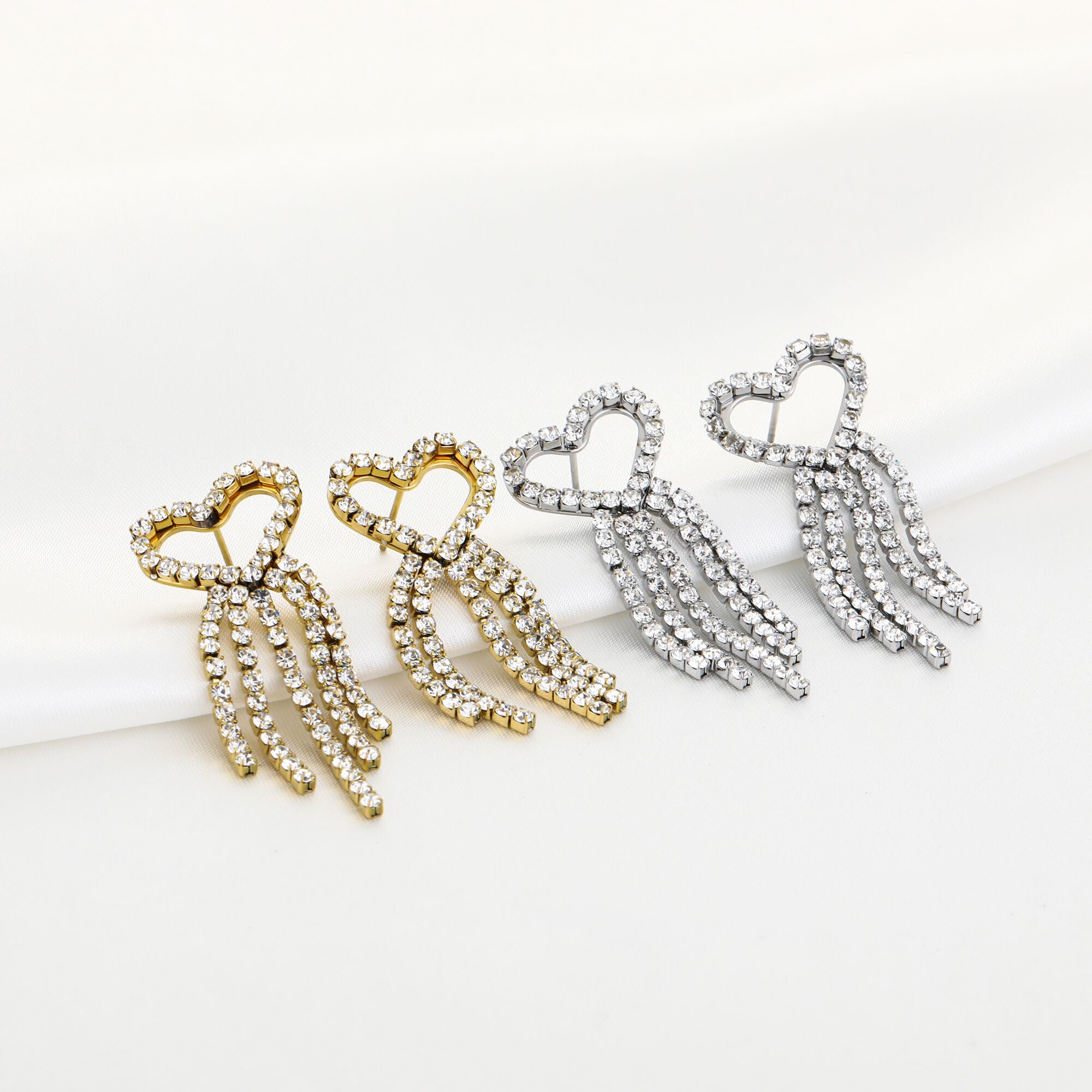 Oorbellen steentjes en hart