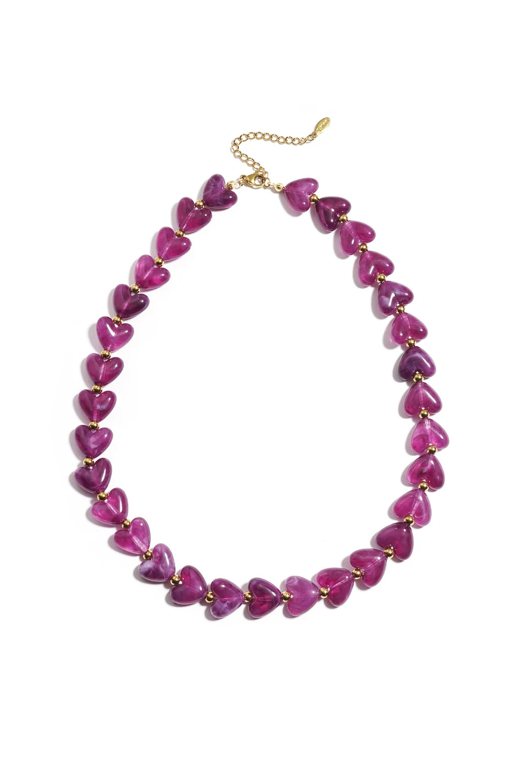 Statement ketting kralen met hartjes