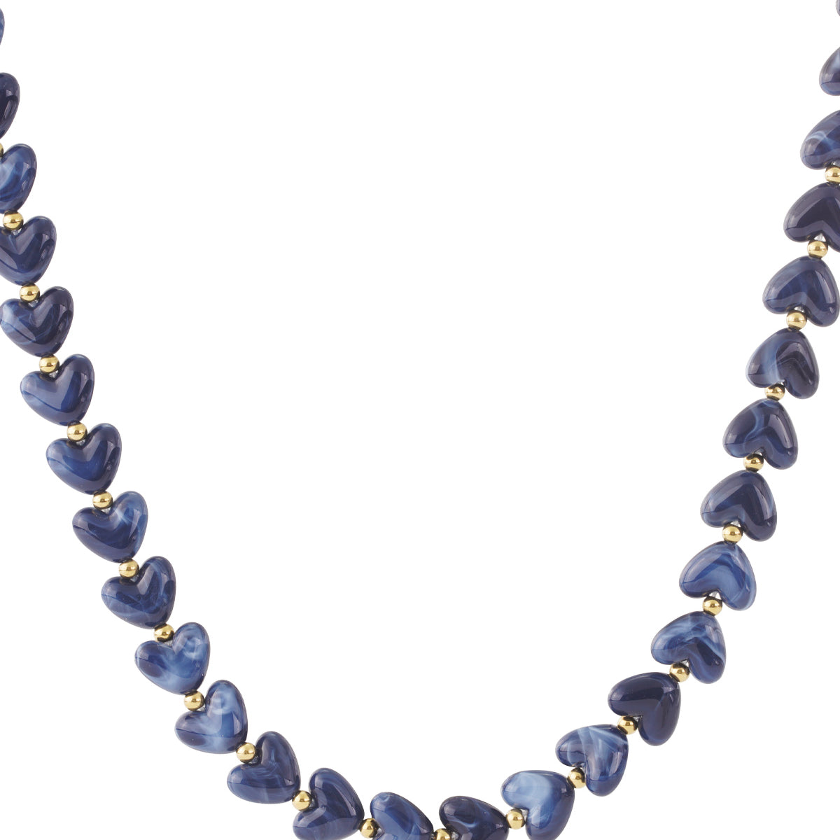 Statement ketting kralen met hartjes