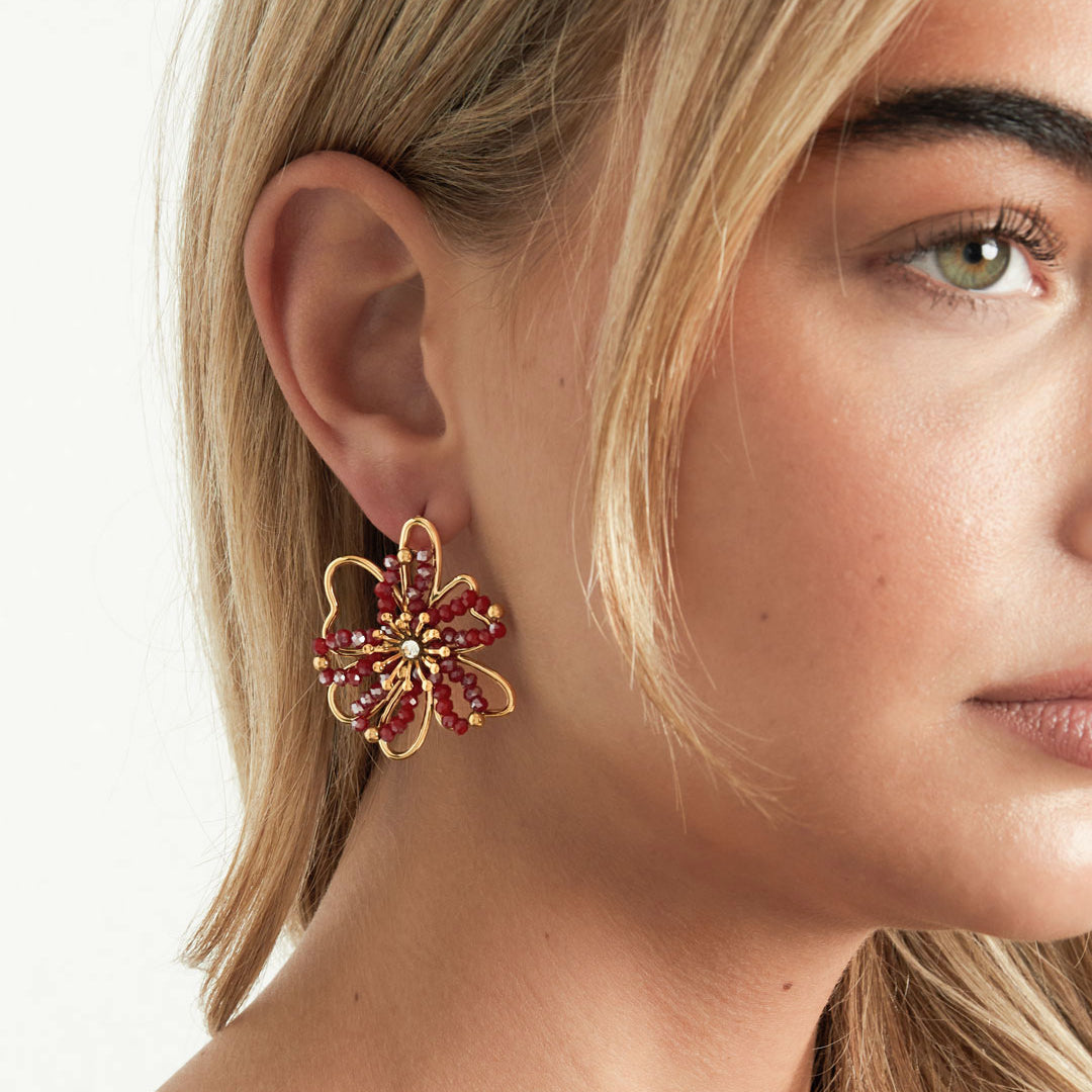 Statement oorbellen bloem