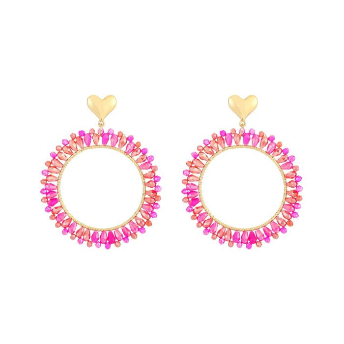 Statement oorbellen hartje en kraaltjes