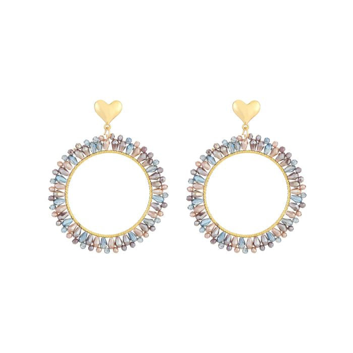 Statement oorbellen hartje en kraaltjes