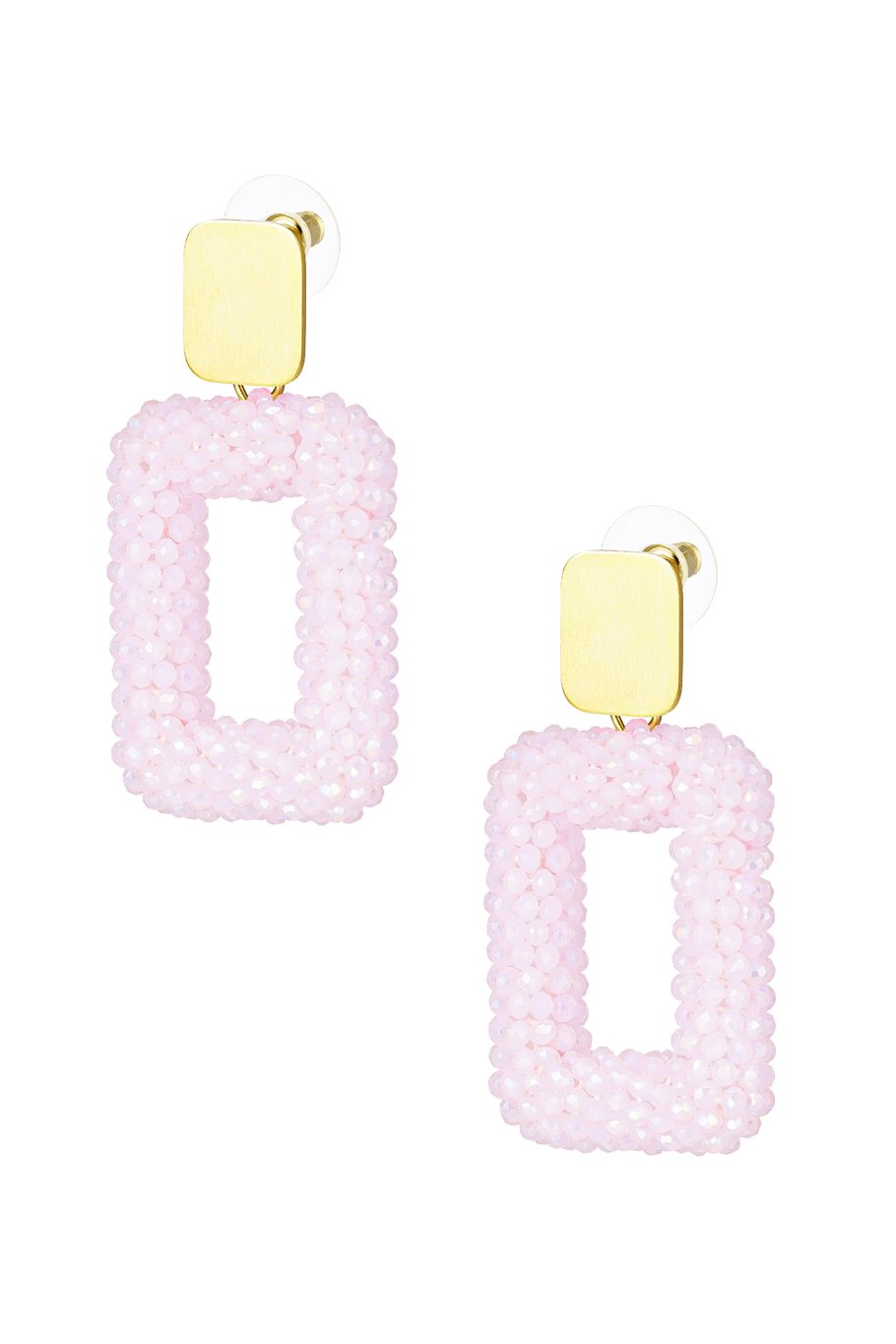 Statement oorbellen rechthoek kraaltjes